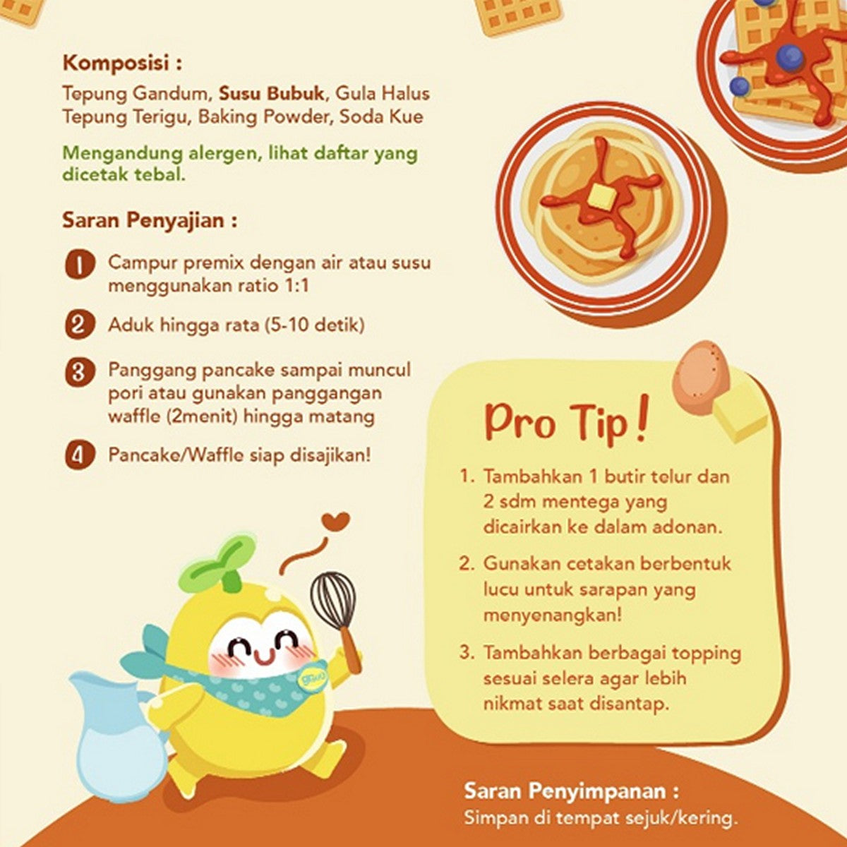 GROUU Easy Mix Pancake Waffle 120gr Snack Cemilan Bayi Anak 9+ MPASI