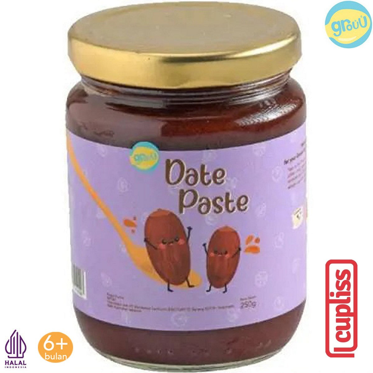 GROUU Date Paste Pasta Selai Kurma 250gr Ready to Eat Bayi Anak 6+ MPASI