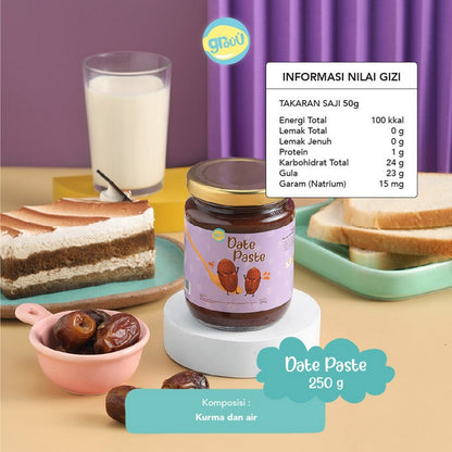 GROUU Date Paste Pasta Selai Kurma 250gr Ready to Eat Bayi Anak 6+ MPASI