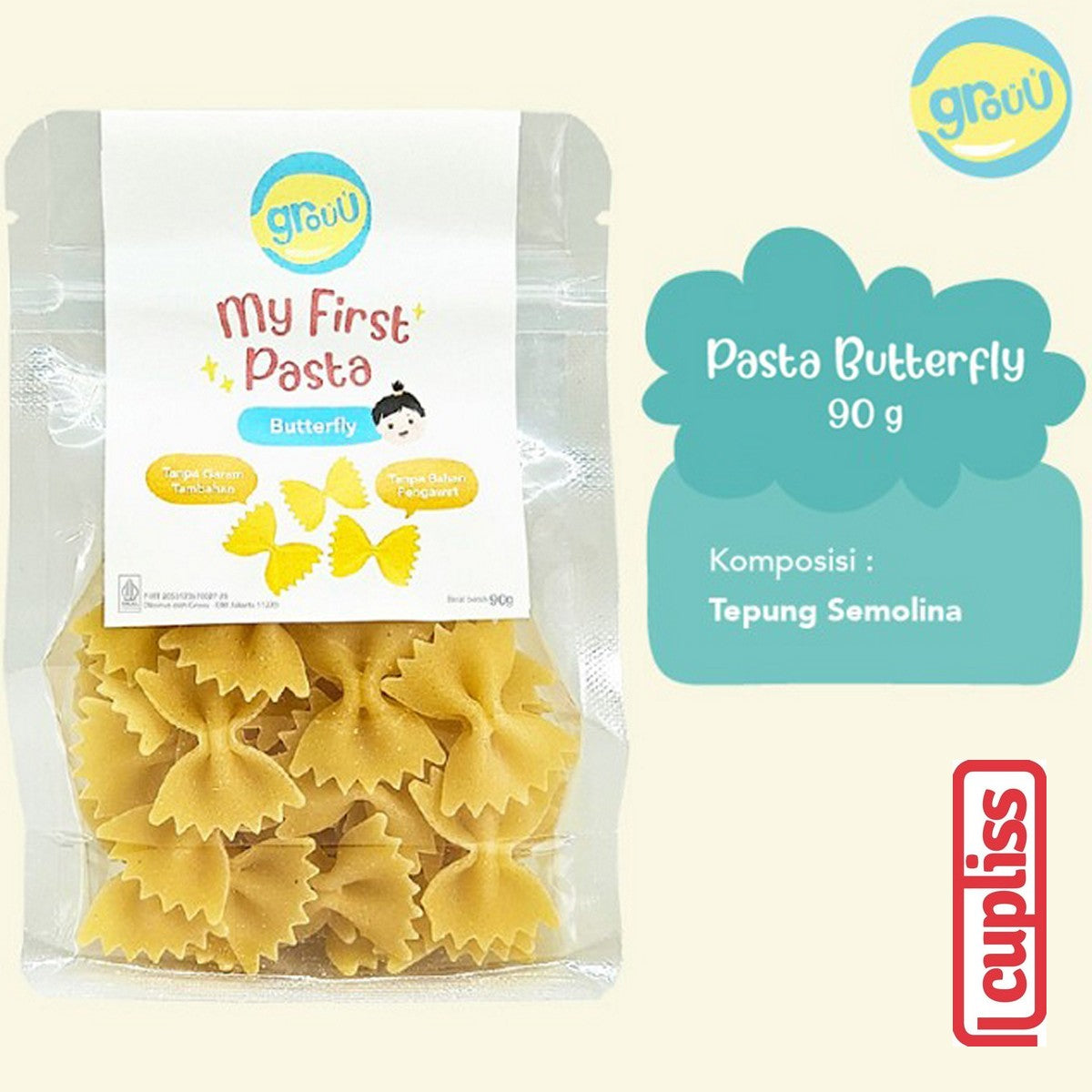 GROUU My First Pasta Cemilan BB Booster Bayi Anak 6+ MPASI