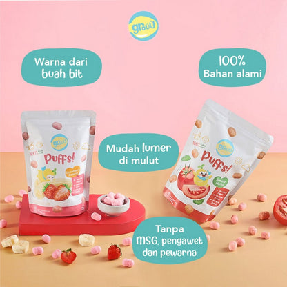 GROUU Puffs 25gr Snack Cemilan Bayi Anak 8+ Buah MPASI