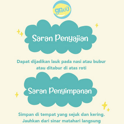 GROUU Ready to Eat Abon Ayam Sapi 50gr Snack Cemilan BB Booster Anak 6+ MPASI