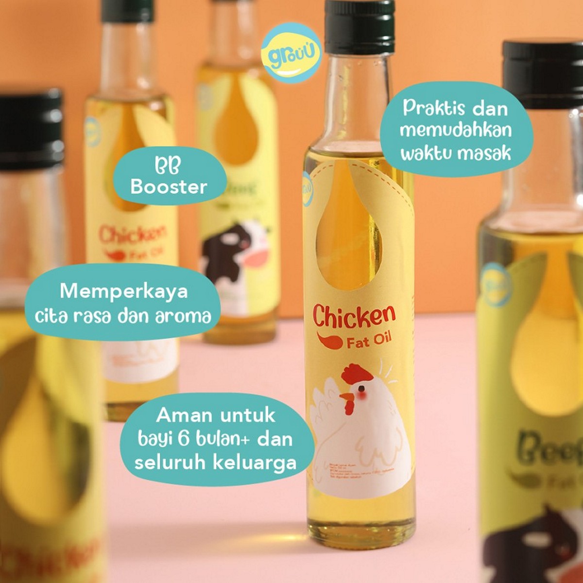 GROUU Cooking Oil Fat Minyak Kelapa Bayi Anak Masak Virgin Olive Coconut MPASI
