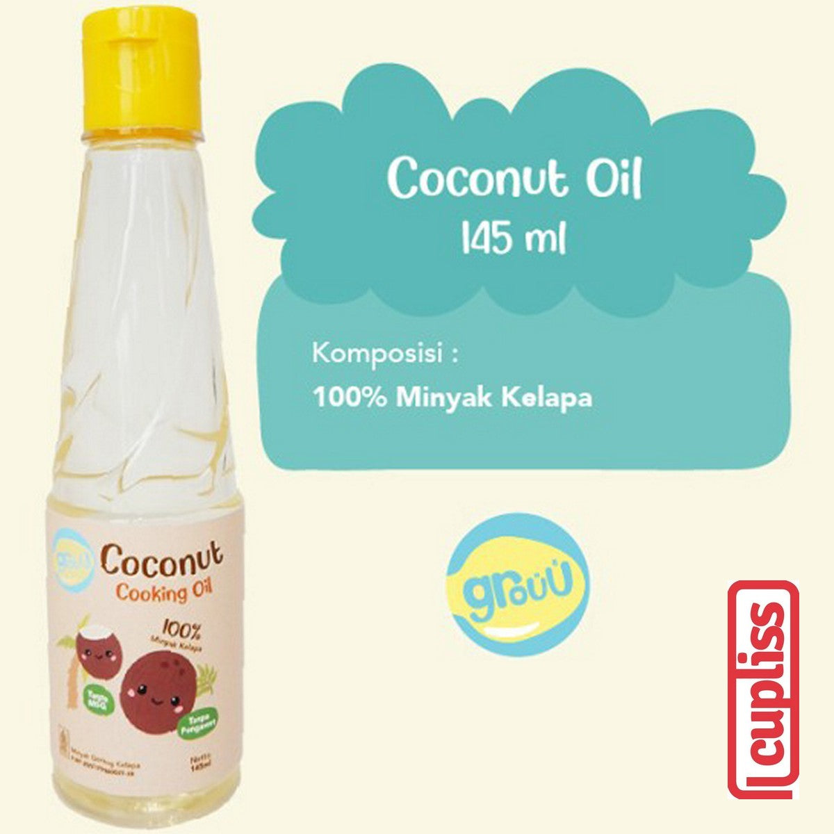 GROUU Cooking Oil Fat Minyak Kelapa Bayi Anak Masak Virgin Olive Coconut MPASI