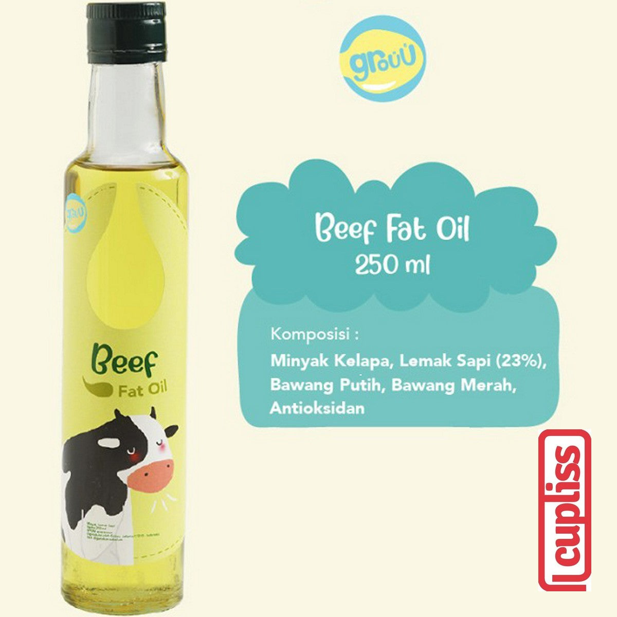 GROUU Cooking Oil Fat Minyak Kelapa Bayi Anak Masak Virgin Olive Coconut MPASI
