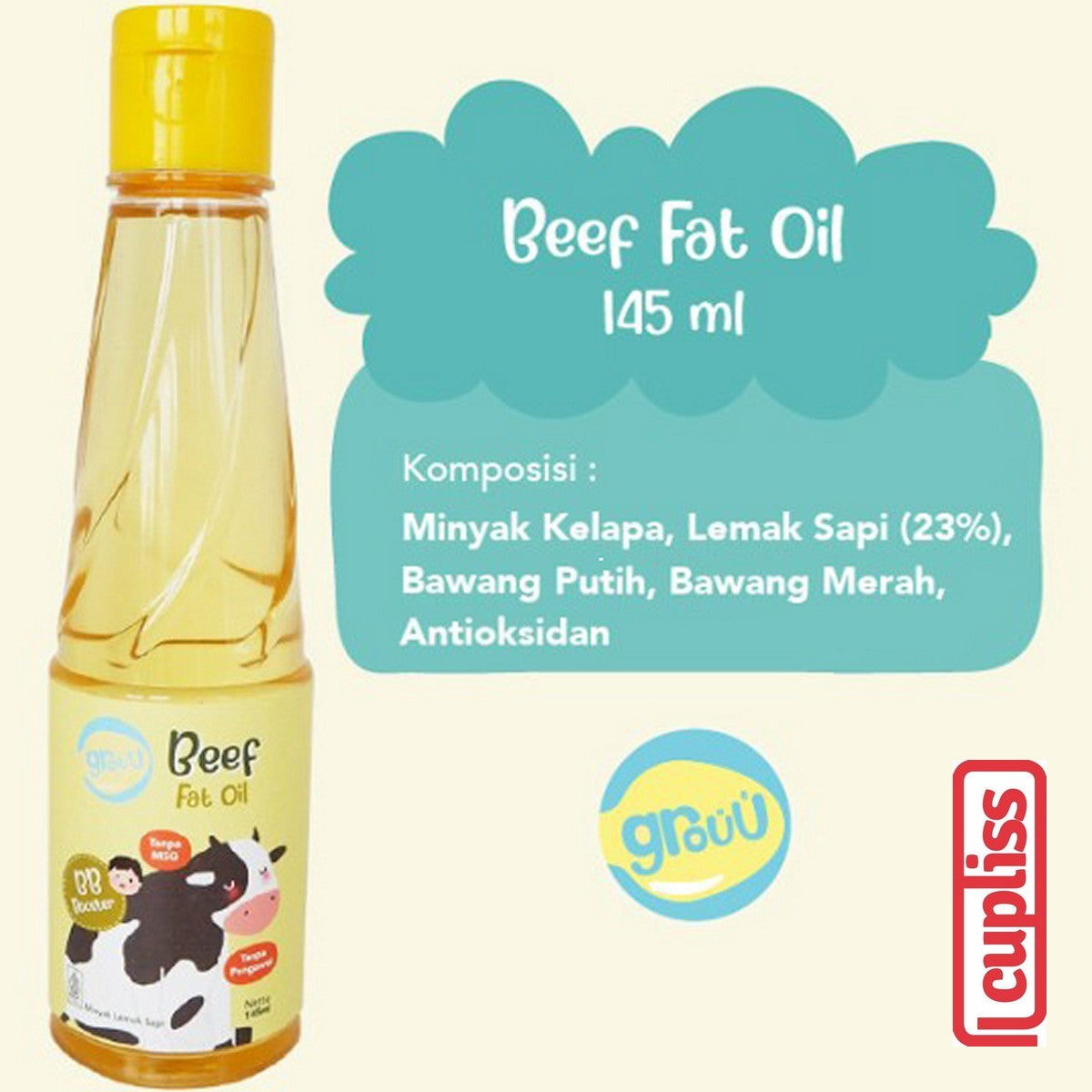 GROUU Cooking Oil Fat Minyak Kelapa Bayi Anak Masak Virgin Olive Coconut MPASI