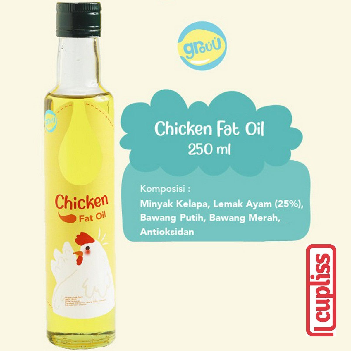 GROUU Cooking Oil Fat Minyak Kelapa Bayi Anak Masak Virgin Olive Coconut MPASI