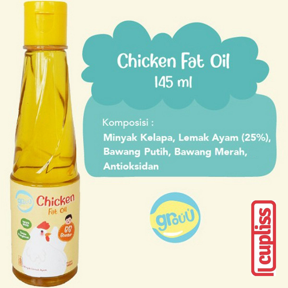 GROUU Cooking Oil Fat Minyak Kelapa Bayi Anak Masak Virgin Olive Coconut MPASI