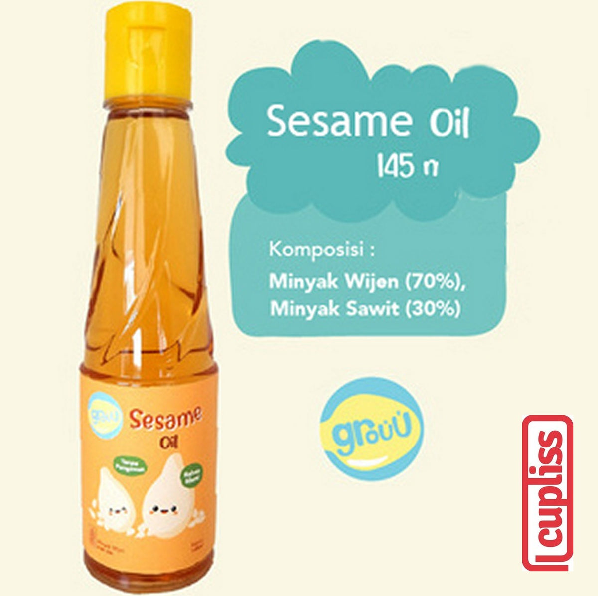 GROUU Cooking Oil Fat Minyak Kelapa Bayi Anak Masak Virgin Olive Coconut MPASI