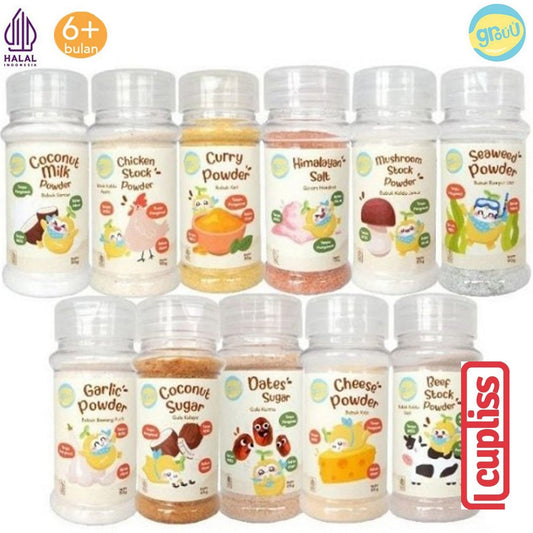 GROUU Cooking Powder Bumbu Bubuk Masak Bayi Anak Garam Kaldu Kari Gula Lada Putih Merica Keju Himalaya