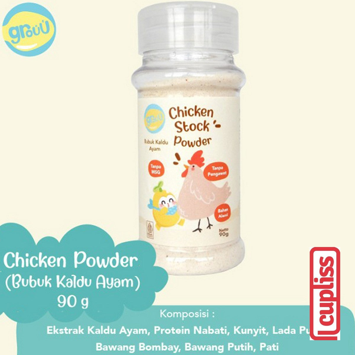 GROUU Cooking Powder Bumbu Bubuk Masak Bayi Anak Garam Kaldu Kari Gula Lada Putih Merica Keju Himalaya