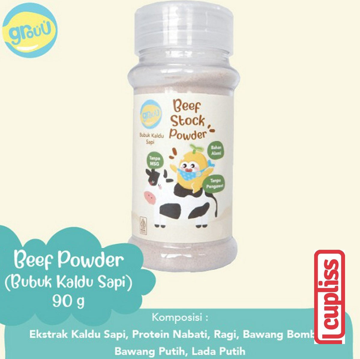 GROUU Cooking Powder Bumbu Bubuk Masak Bayi Anak Garam Kaldu Kari Gula Lada Putih Merica Keju Himalaya