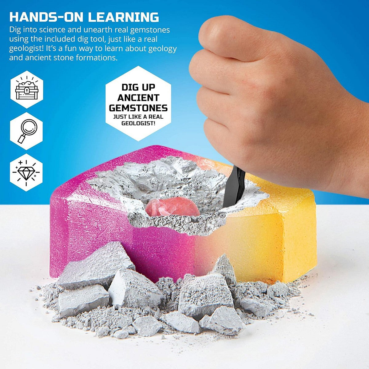 Discovery Mindblown 1423000891 Gemstones Unearthed Excavation Kit STEM