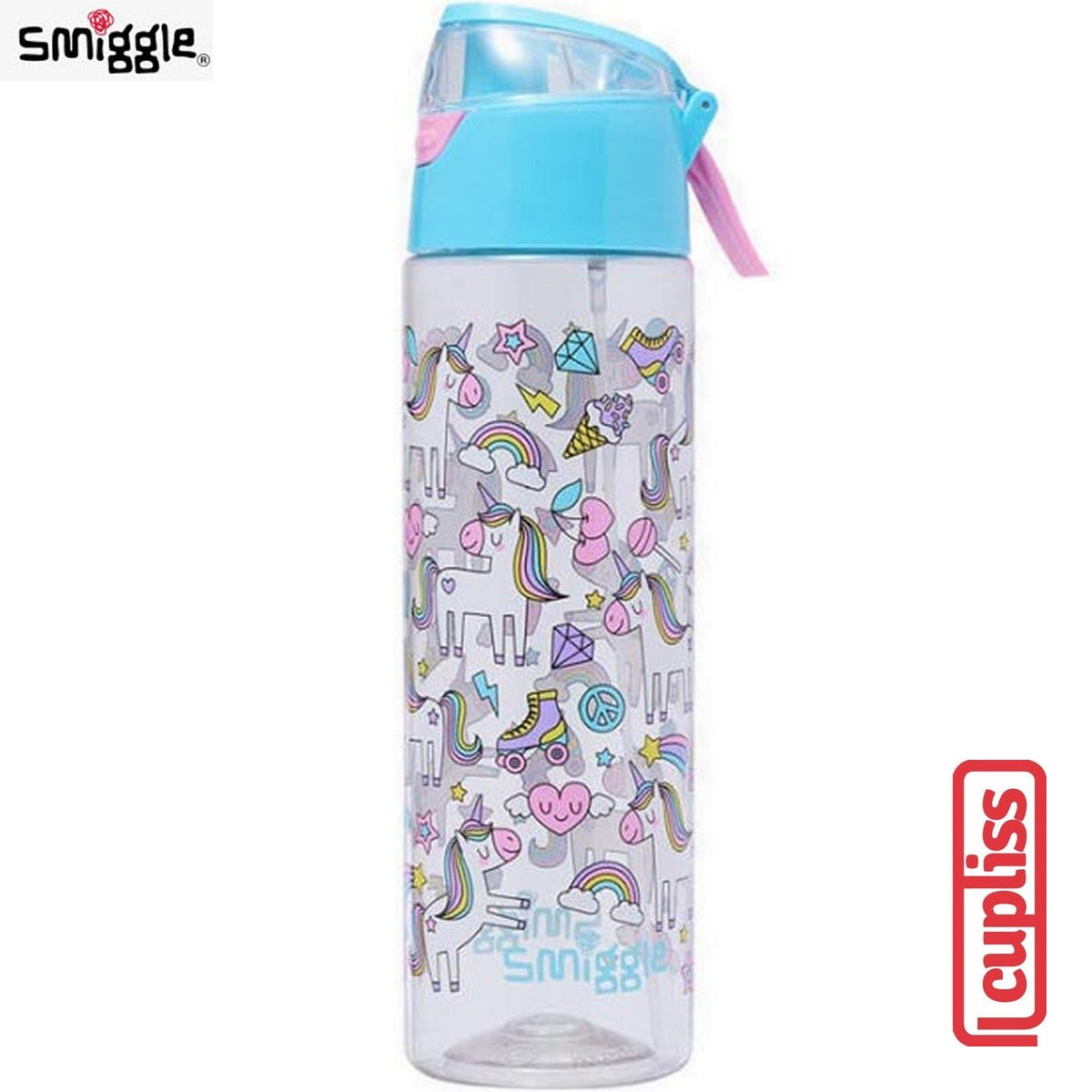 SMIGGLE Spout Drink Bottle 455261 Amaze Spritz Flip 750ml Lid Plastic