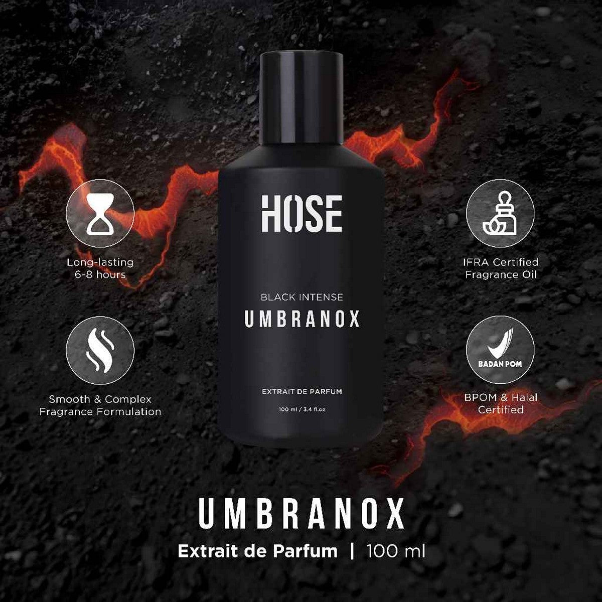 Hose EDP Black Intense Umbranox 100ml Parfum Pria
