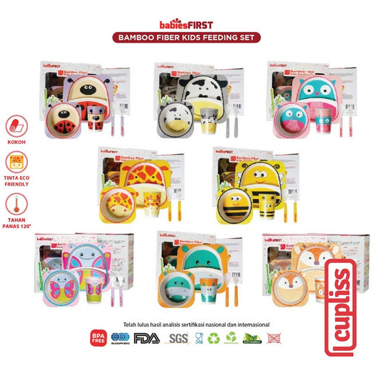 BabiesFIRST Bamboo Fiber Kids Feeding Set Animal BF501 Peralatan Makan Bayi