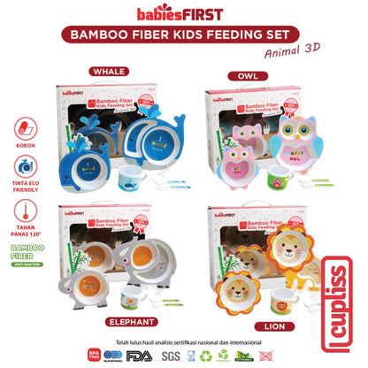 BabiesFIRST Bamboo Fiber Kids Feeding Set Animal 3D BF504 Peralatan Makan Bayi