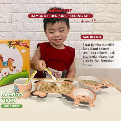 BabiesFIRST Bamboo Fiber Kids Feeding Set Animal 3D BF504 Peralatan Makan Bayi