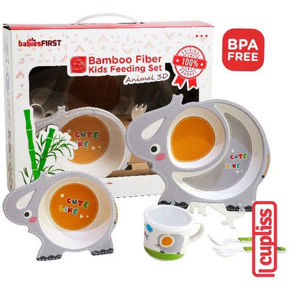 BabiesFIRST Bamboo Fiber Kids Feeding Set Animal 3D BF504 Peralatan Makan Bayi