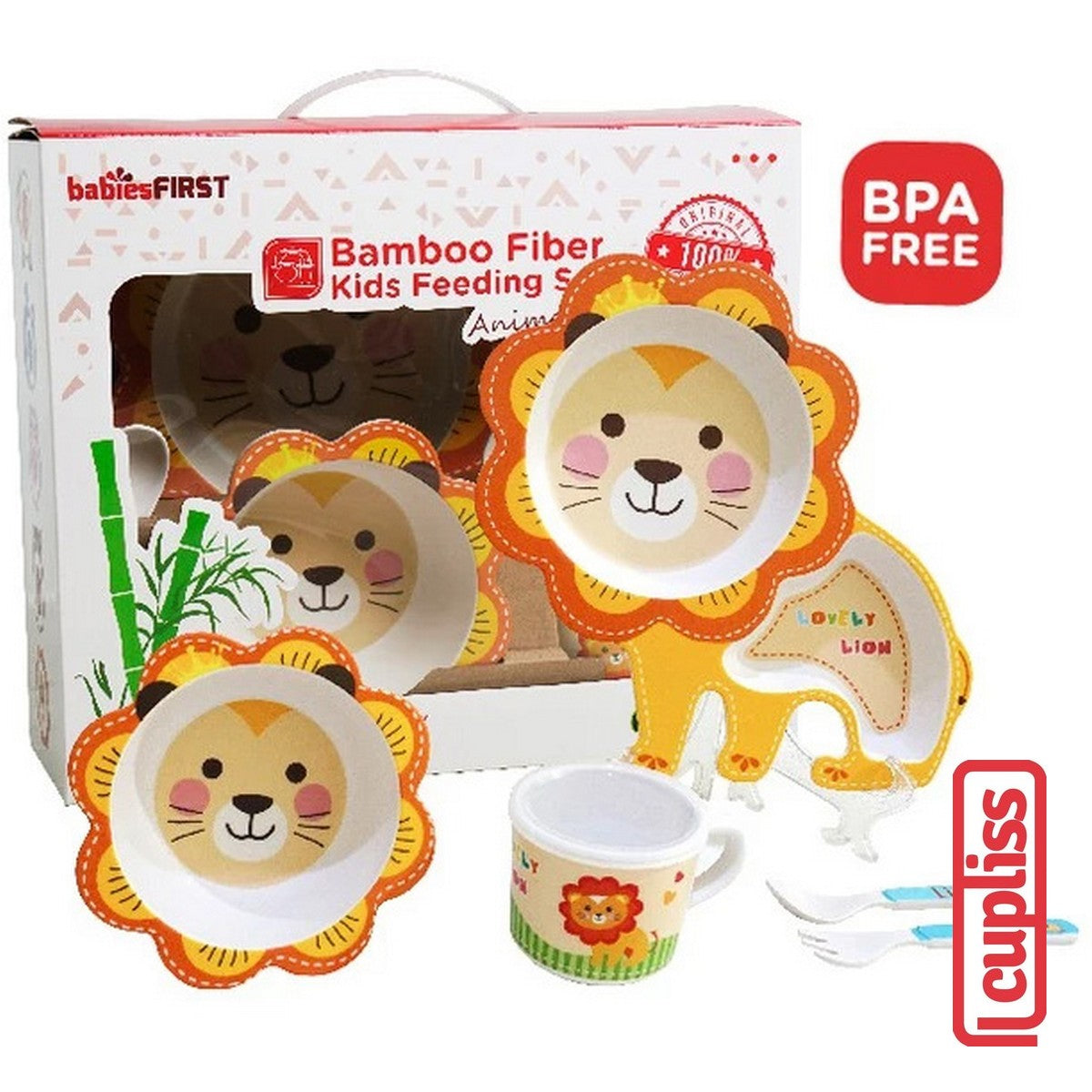 BabiesFIRST Bamboo Fiber Kids Feeding Set Animal 3D BF504 Peralatan Makan Bayi