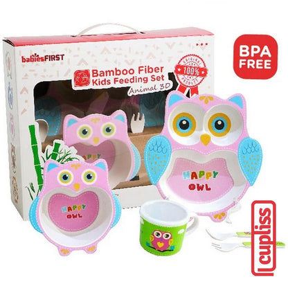 BabiesFIRST Bamboo Fiber Kids Feeding Set Animal 3D BF504 Peralatan Makan Bayi