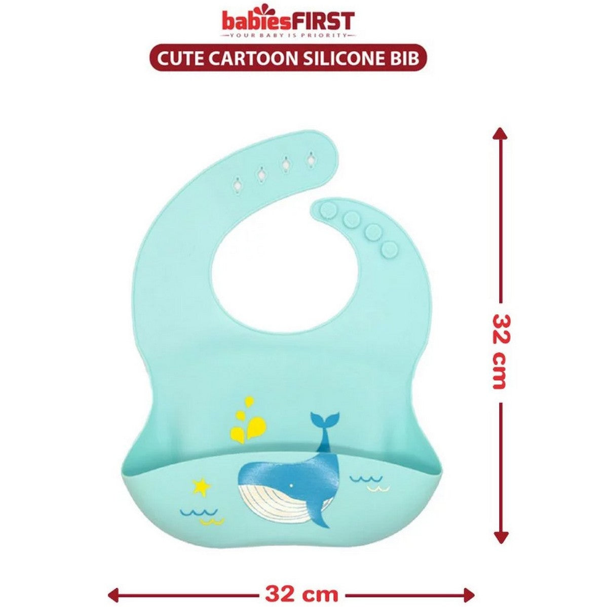 BabiesFIRST Cute Cartoon Silicone Baby Bib BF903 Silikon Celemek Kartun Peralatan Makan Bayi