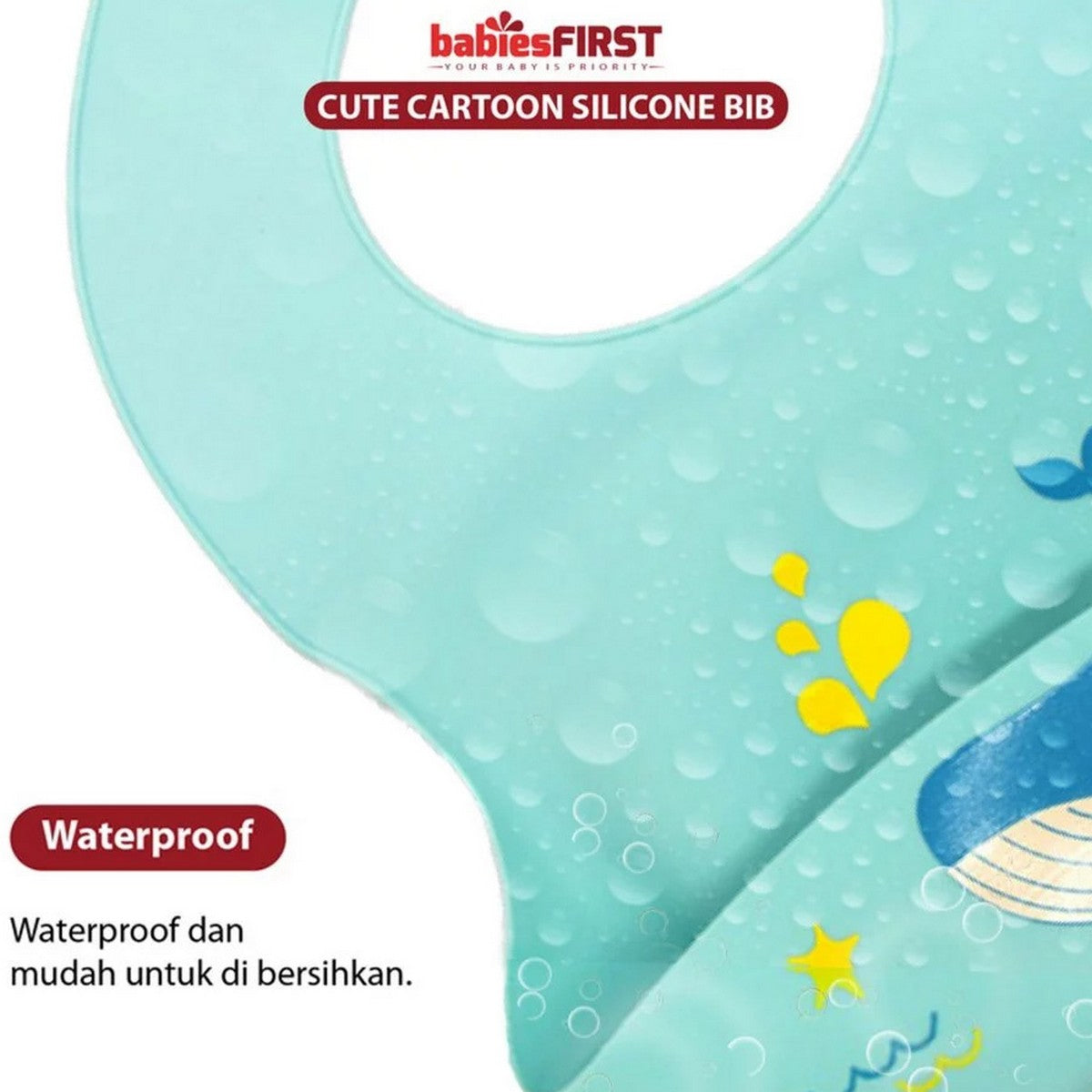 BabiesFIRST Cute Cartoon Silicone Baby Bib BF903 Silikon Celemek Kartun Peralatan Makan Bayi