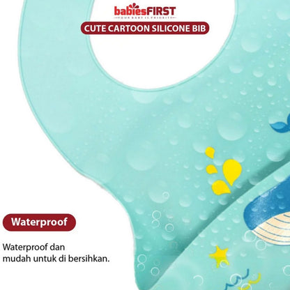 BabiesFIRST Cute Cartoon Silicone Baby Bib BF903 Silikon Celemek Kartun Peralatan Makan Bayi