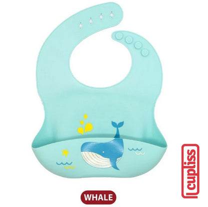 BabiesFIRST Cute Cartoon Silicone Baby Bib BF903 Silikon Celemek Kartun Peralatan Makan Bayi