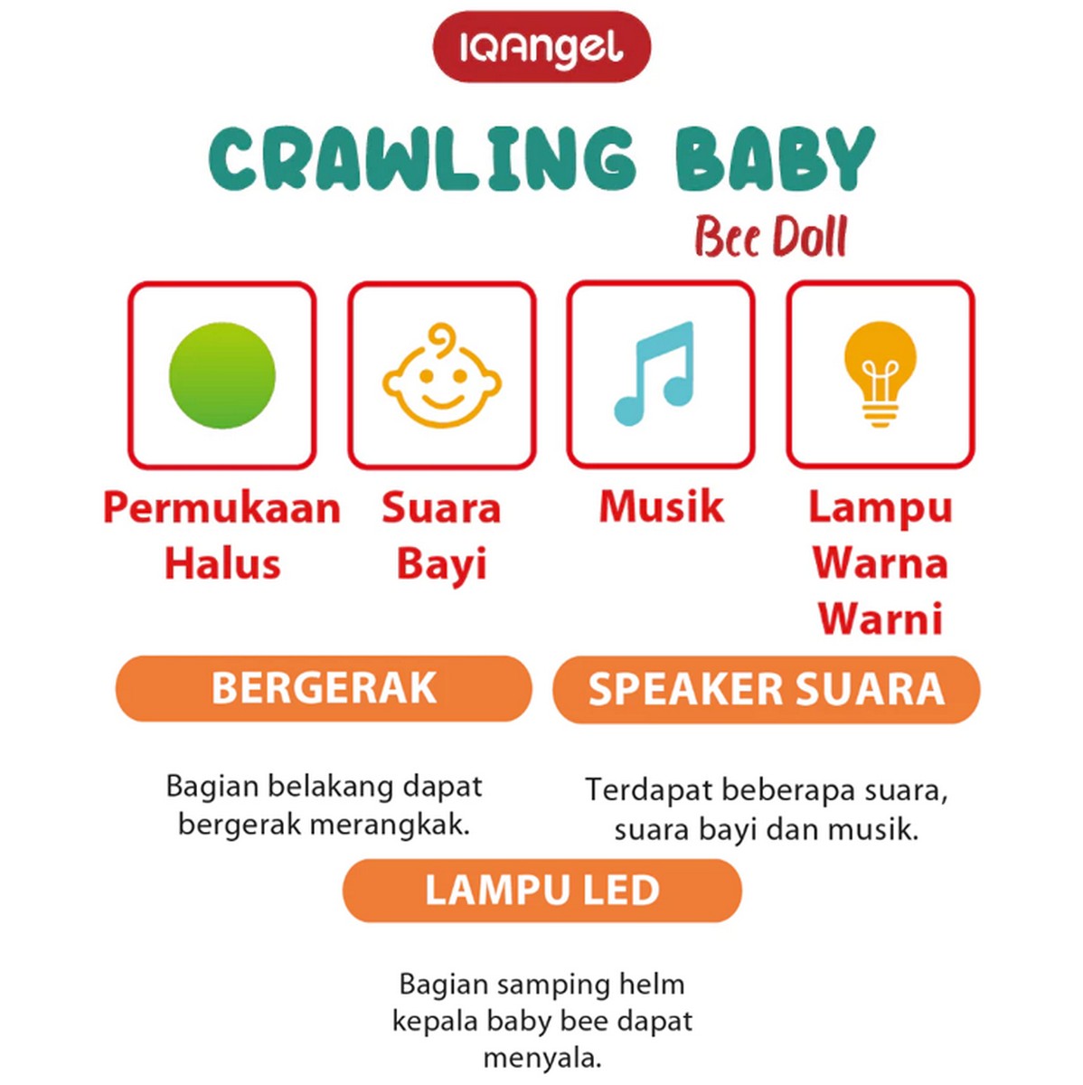 IQANGEL Crawling Baby Doll IQ0707 Mainan Edukasi Anak IQ Angel