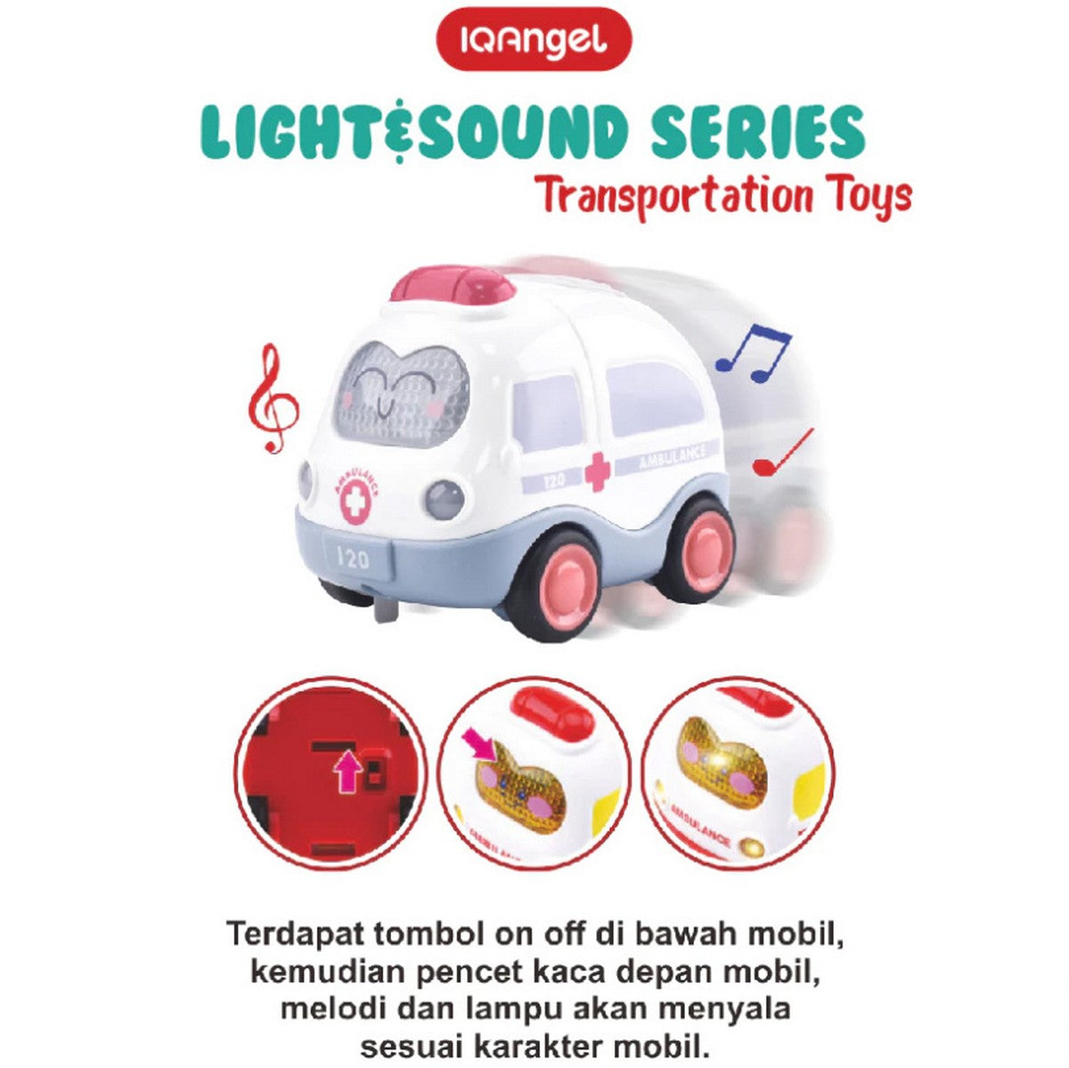 IQANGEL Light & Sound Transportation Car Toys New IQBT0147-1 Mainan Edukasi Anak IQ Angel