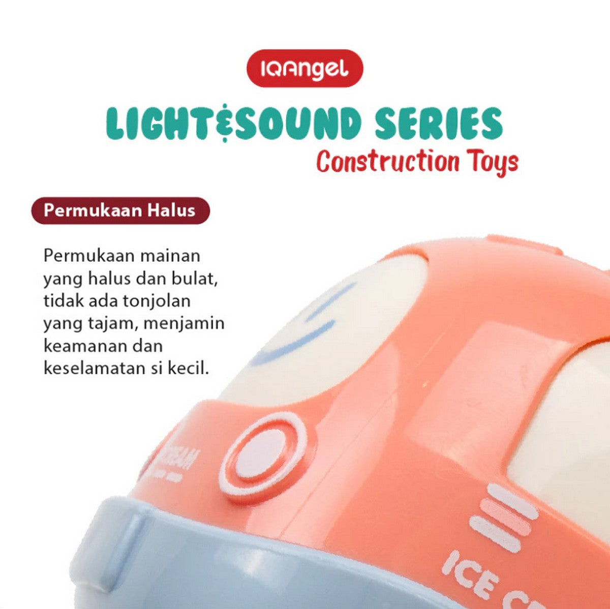 IQANGEL Light & Sound Construction Truck Toys New IQMS1029-1 Mainan Edukasi Anak IQ Angel
