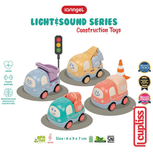 IQANGEL Light & Sound Construction Truck Toys New IQMS1029-1 Mainan Edukasi Anak IQ Angel
