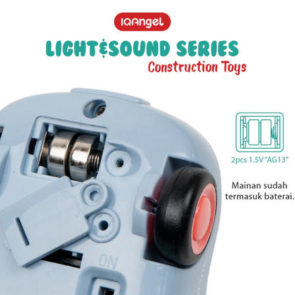 IQANGEL Light & Sound Construction Truck Toys New IQMS1029-1 Mainan Edukasi Anak IQ Angel