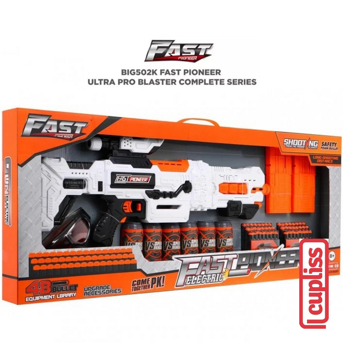 FAST Pioneer Ultra Pro Blaster Electric Soft Bullet Gun Toy 48 Darts Pistol Mainan BIG502K
