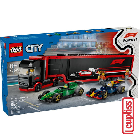 LEGO City 60445 F1 Truck with RB20 & AMR24 F1 Cars