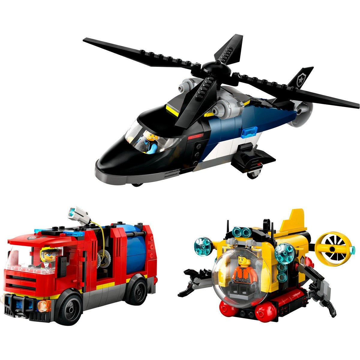 LEGO City 60462 Helicopter, Fire Truck & Submarine Remix