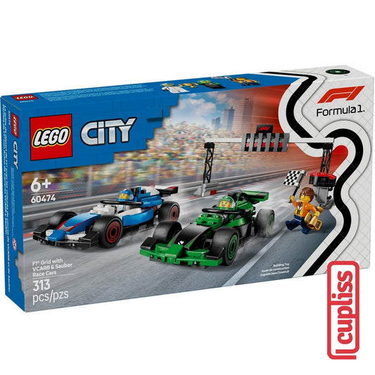 LEGO City 60474 F1 Grid with VCARB & Sauber Race Cars