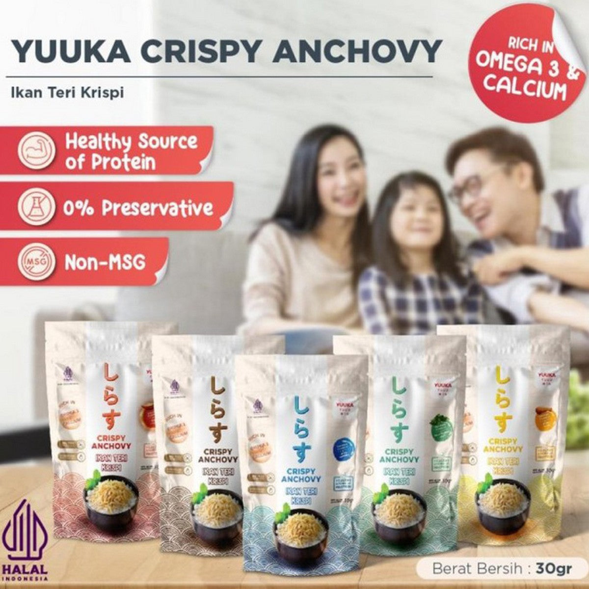 YUUKA FOOD Ikan Teri Krispi Crispy Anchovy 30gr MPASI