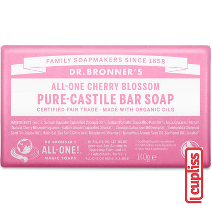 Dr.Bronner's Castile Bar Soap Organic 140gr All One Pure 140 gr Sabun Batang Organik Dr Bronners