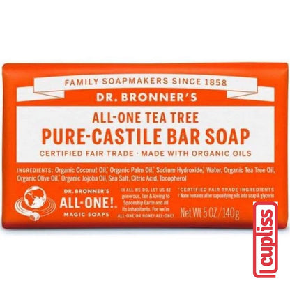Dr.Bronner's Castile Bar Soap Organic 140gr All One Pure 140 gr Sabun Batang Organik Dr Bronners