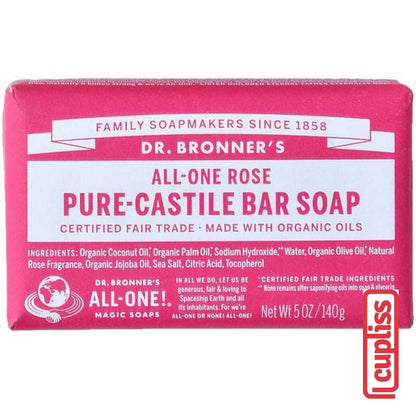 Dr.Bronner's Castile Bar Soap Organic 140gr All One Pure 140 gr Sabun Batang Organik Dr Bronners