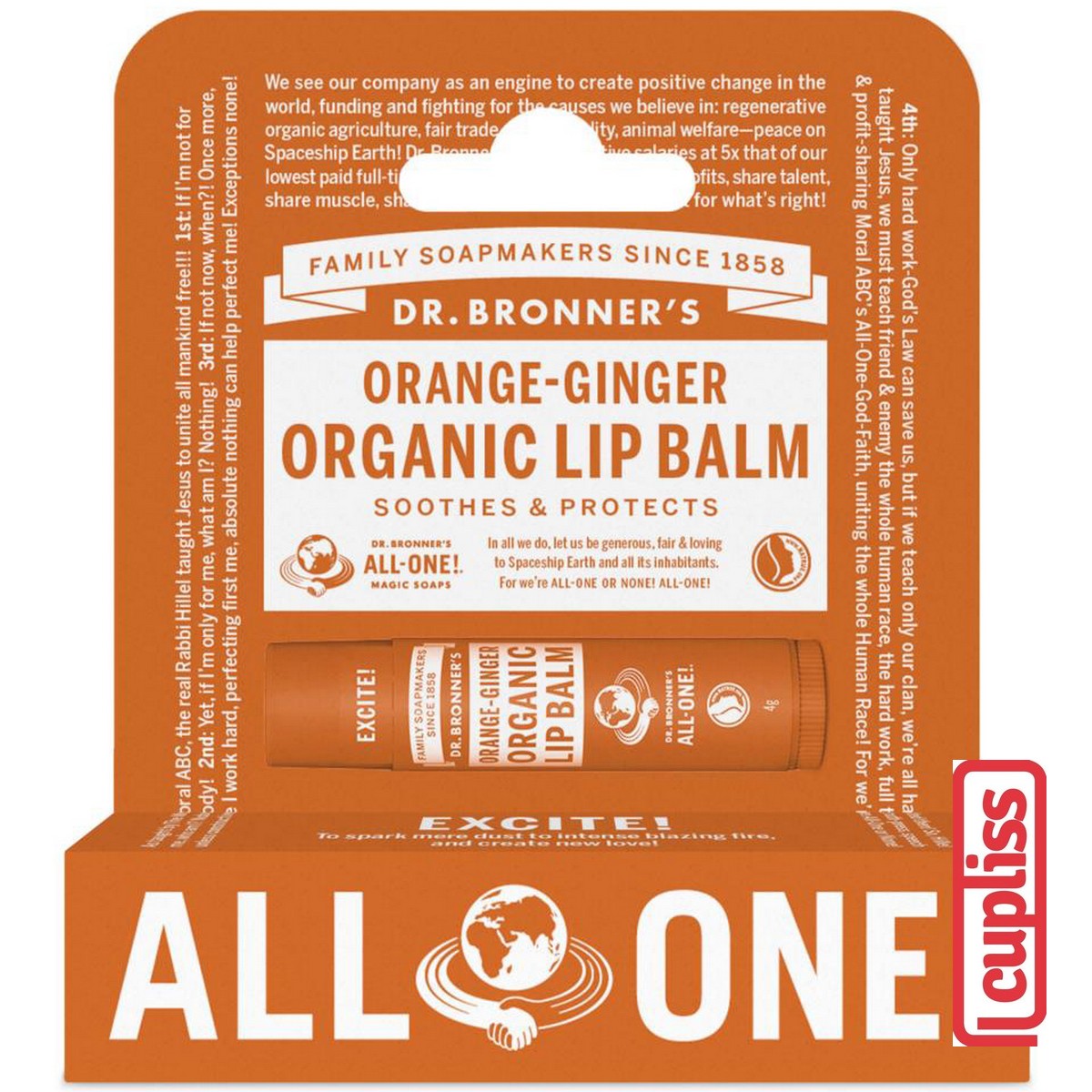 Dr.Bronner's All One Organic Lip Balm 4g Pelembab Bibir Organik 4 g Dr Bronners