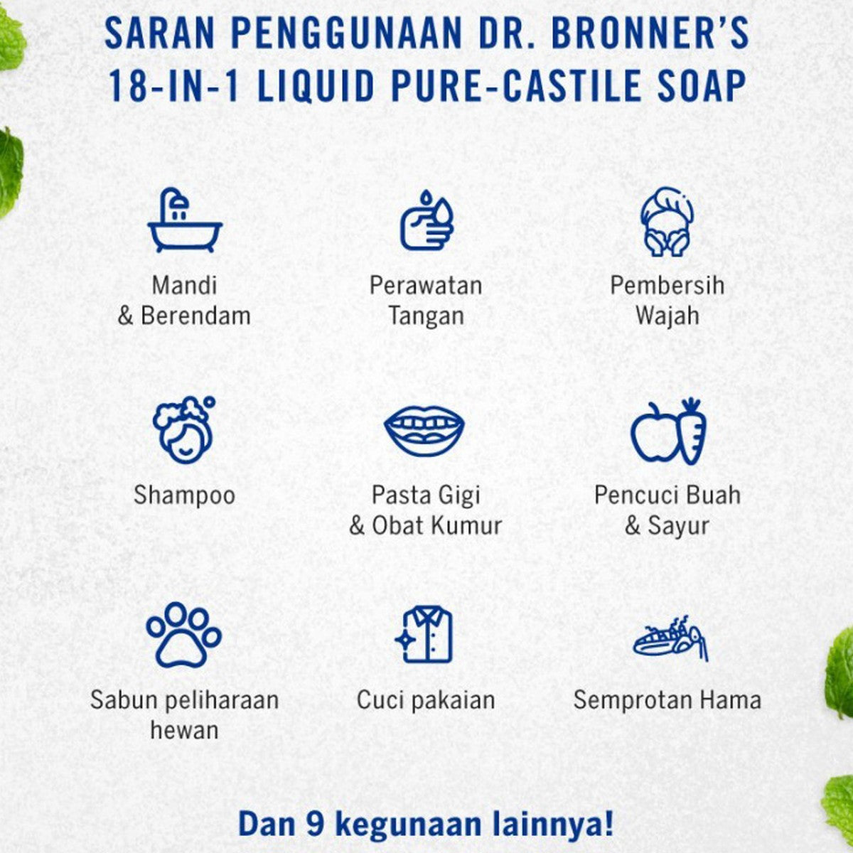 Dr.Bronner's Castle Soap Organic All One 18 in 1 Pure Sabun Cair Organik Dr Bronners