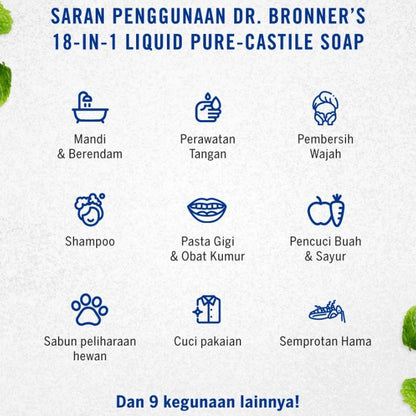 Dr.Bronner's Castle Soap Organic All One 18 in 1 Pure Sabun Cair Organik Dr Bronners