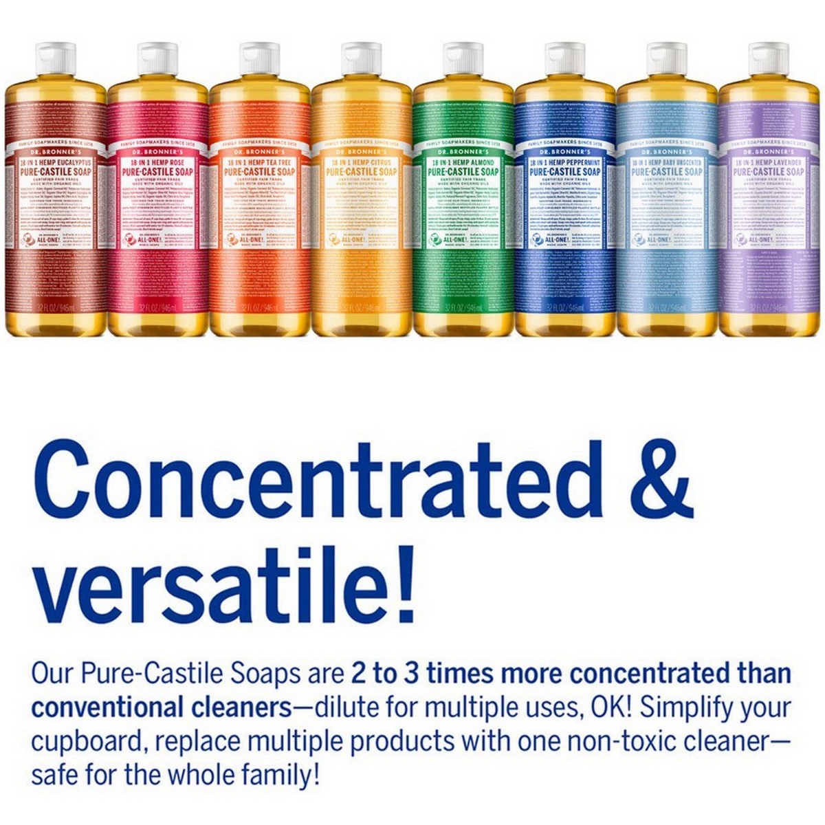 Dr.Bronner's Castle Soap Organic All One 18 in 1 Pure Sabun Cair Organik Dr Bronners