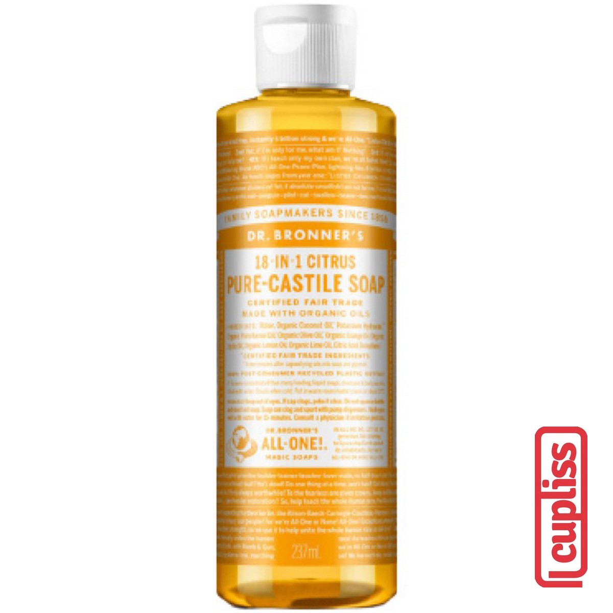 Dr.Bronner's Castle Soap Organic All One 18 in 1 Pure Sabun Cair Organik Dr Bronners