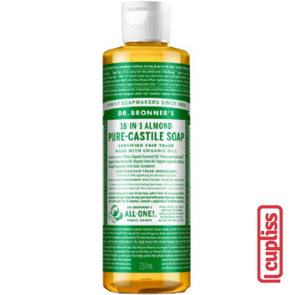 Dr.Bronner's Castle Soap Organic All One 18 in 1 Pure Sabun Cair Organik Dr Bronners