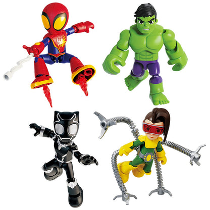 BLOKEES Figures Marvel Spidey Amazing Level 02 Web Black Panther Hulk Doctor Octopus Friends
