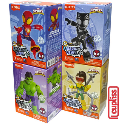 BLOKEES Figures Marvel Spidey Amazing Level 02 Web Black Panther Hulk Doctor Octopus Friends
